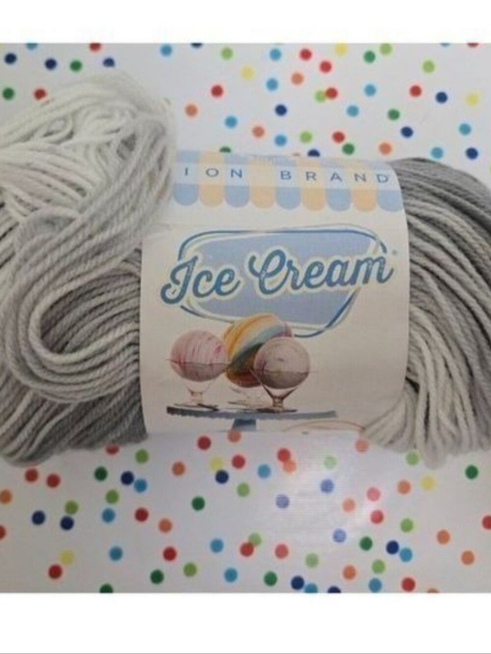 LION BRAND YARN ICE CREAM COOKIES & CREAM YARN